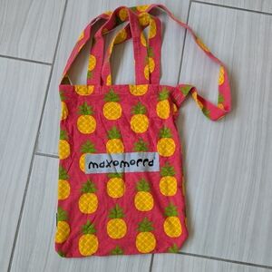 maxomorra tote bag Pineapple Graphic Print Pink Cotton Kids Adult scandinavian